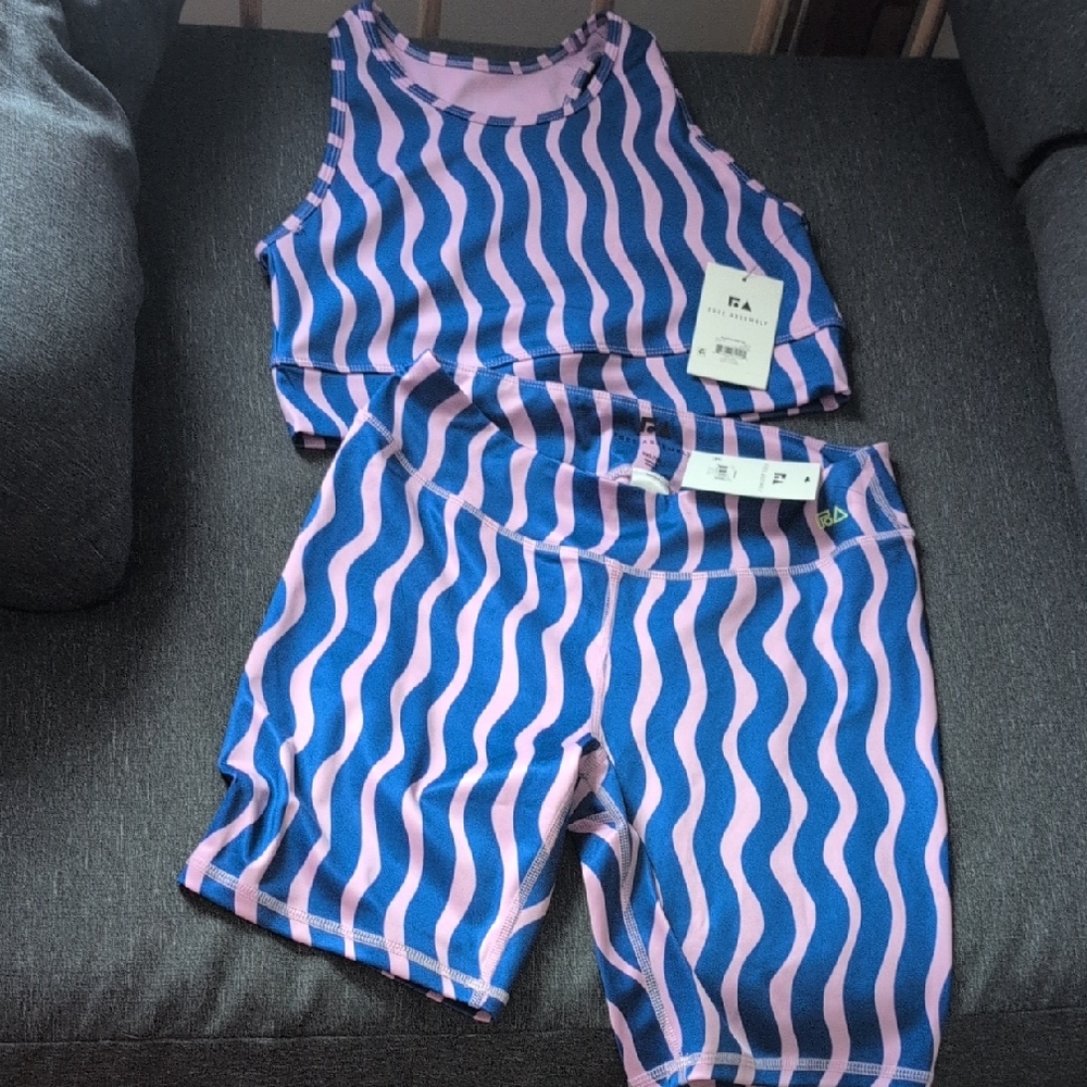 Stylish Kids Matching Set in Blue and Pink